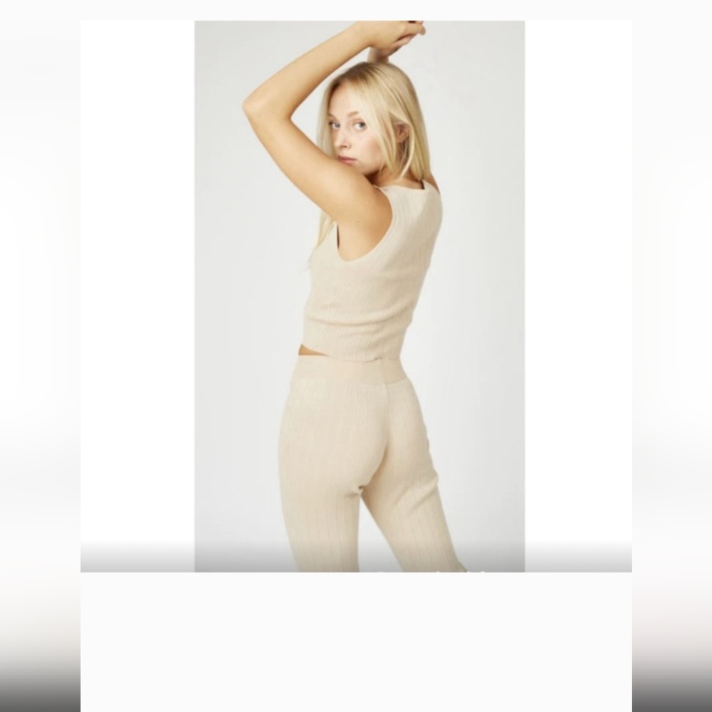 Silk & Salt beige staycation set (top and bottoms only)